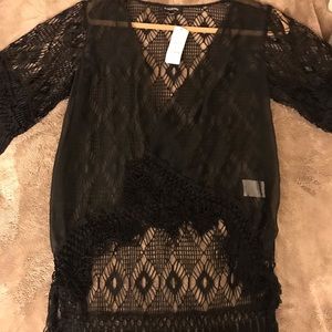 Bebe lace kimono cover up xs
